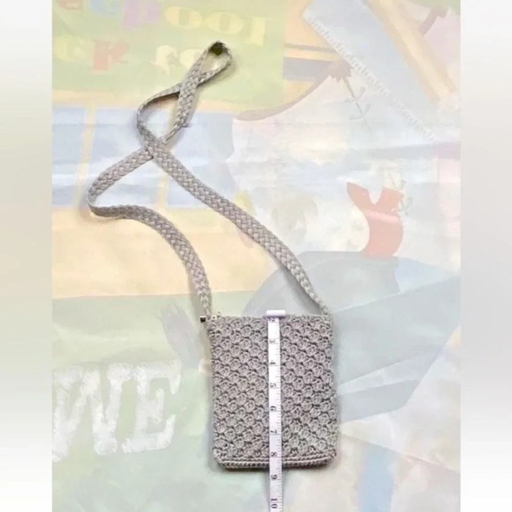 Simply Style women Crossbody Shoulder Purse Gray,Glitter Crochet Knit Hobo bag